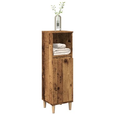 vidaXL Ντουλάπι μπάνιου Παλιό ξύλο 30x30x100cm Κατασκευασμένο ξύλο