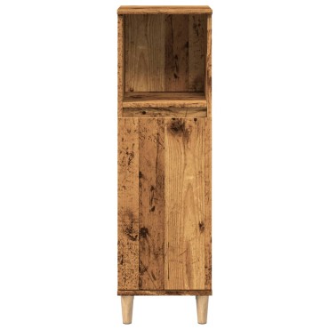 vidaXL Ντουλάπι μπάνιου Παλιό ξύλο 30x30x100cm Κατασκευασμένο ξύλο