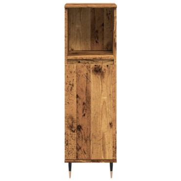 vidaXL Ντουλάπι μπάνιου Παλιό ξύλο 30x30x100cm Κατασκευασμένο ξύλο