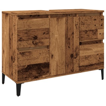 vidaXL Ντουλάπι νιπτήρα Παλιό ξύλο 80x33x60cm Κατασκευασμένο ξύλο 1 τεμ.