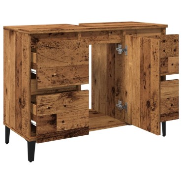 vidaXL Ντουλάπι νιπτήρα Παλιό ξύλο 80x33x60cm Κατασκευασμένο ξύλο 1 τεμ.
