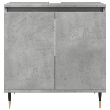 vidaXL Ντουλάπι Μπάνιου Γκρι Σκυροδεμ. 58x33x60cm Επεξεργ. Ξύλο