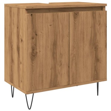 vidaXL Ντουλάπι Μπάνιου Δρυς τεχνίτης 58x33x60cm από Επεξεργ Ξύλο