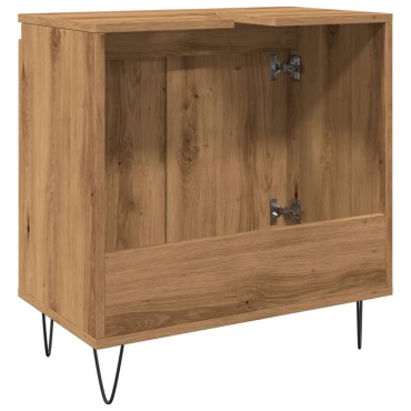 vidaXL Ντουλάπι Μπάνιου Δρυς τεχνίτης 58x33x60cm από Επεξεργ Ξύλο
