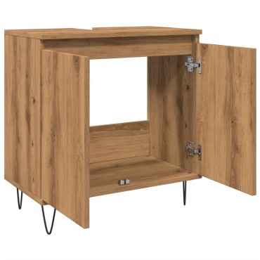 vidaXL Ντουλάπι Μπάνιου Δρυς τεχνίτης 58x33x60cm από Επεξεργ Ξύλο