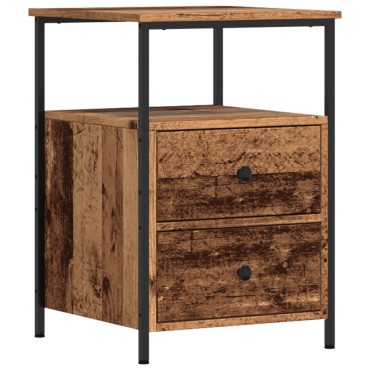vidaXL Κομοδίνο παλιό ξύλο 34x35,5x50cm Κατασκευασμένο ξύλο 1 τεμ.