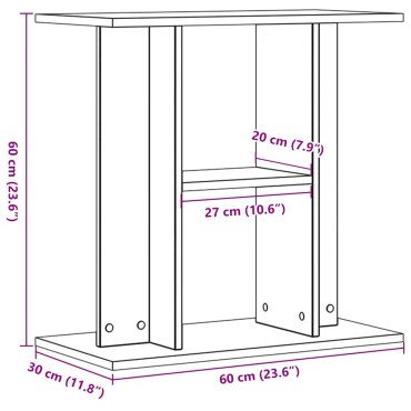 vidaXL Βάση Ενυδρείου Όψη Παλαιού Ξύλου 60x30x60 εκ. Επεξ. Ξύλο