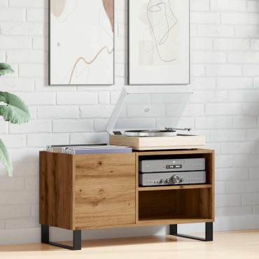 vidaXL Δισκοθήκη Δρυς τεχνίτης 84,5x38x48cm από Επεξεργασμένο Ξύλο