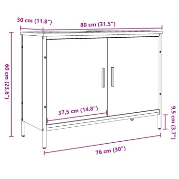 vidaXL Ντουλάπι νιπτήρα Παλιό ξύλο 80x30x60cm Κατασκευασμένο ξύλο 1 τεμ.