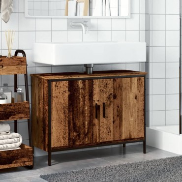 vidaXL Ντουλάπι νιπτήρα Παλιό ξύλο 80x30x60cm Κατασκευασμένο ξύλο 1 τεμ.