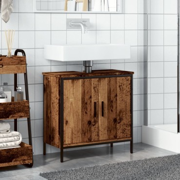 vidaXL Ντουλάπι νιπτήρα Παλιό ξύλο 60x30x60cm Κατασκευασμένο ξύλο 1 τεμ.