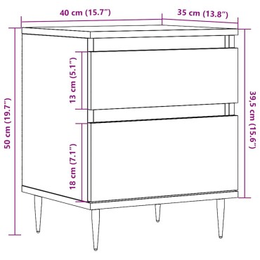 vidaXL Κομοδίνο Παλιό ξύλο 40x35x50cm από Επεξεργασμένο Ξύλο 1 τεμ.