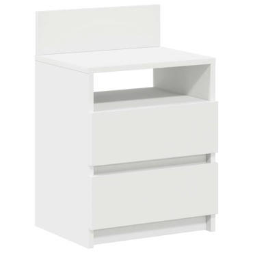 vidaXL Κομοδίνο με 2 συρτάρια Λευκό 40x33x60cm 1 τεμ.