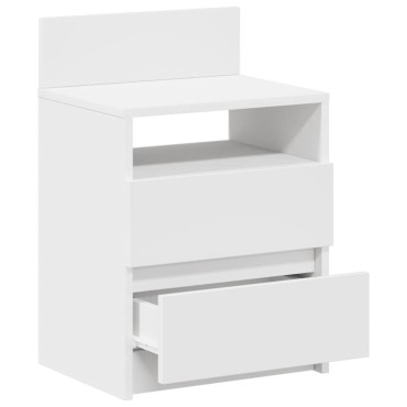 vidaXL Κομοδίνο με 2 συρτάρια Λευκό 40x33x60cm 1 τεμ.