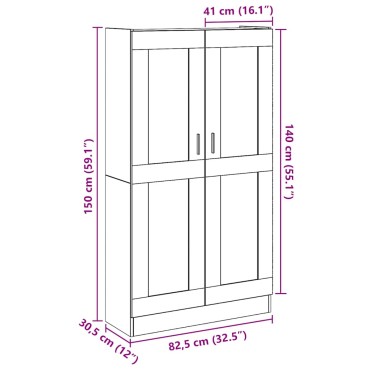 vidaXL Ντουλάπι Τεχνίτης Δρυς 82,5x30,5x150cm από Επεξεργασμένο Ξύλο 1 τεμ.