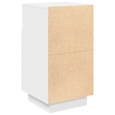 vidaXL Κομοδίνο με 2 συρτάρια Λευκό 36x36x68cm 1 τεμ.