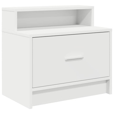 vidaXL Κομοδίνο με συρτάρι Λευκό 51x31x47cm 1 τεμ.