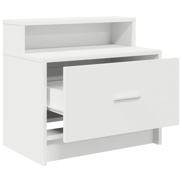 vidaXL Κομοδίνο με συρτάρι Λευκό 51x31x47cm 1 τεμ.