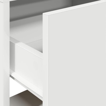 vidaXL Κομοδίνο με συρτάρι Λευκό 51x31x47cm 1 τεμ.