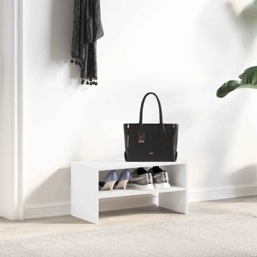vidaXL Ράφι παπουτσιών στοιβαζόμενο λευκό 60x30x30,5cm