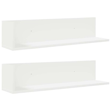 vidaXL Ραφιέρες Τοίχου 2 τεμ. Λευκό 75x16,5x16,5cm από Μοριοσανίδα