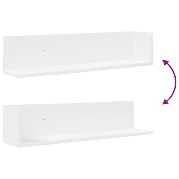 vidaXL Ραφιέρες Τοίχου 2 τεμ. Λευκό 75x16,5x16,5cm από Μοριοσανίδα
