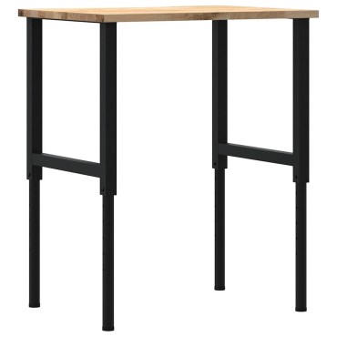 πάγκος εργασίας vidaXL 80x60x(71,5-98) cm Μασίφ Ξύλο Δρυς