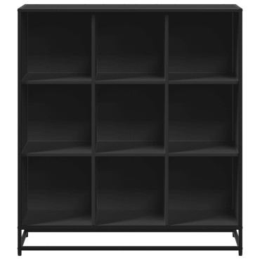 vidaXL Βιβλιοθήκη Μαύρη 97,5x33x107,5cm Επεξεργασμένο Ξύλο & Μέταλλο 1 τεμ.