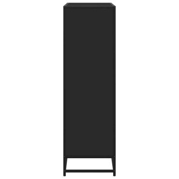 vidaXL Βιβλιοθήκη Μαύρη 97,5x33x107,5cm Επεξεργασμένο Ξύλο & Μέταλλο 1 τεμ.