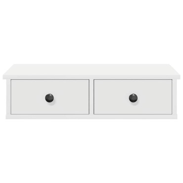 vidaXL Ράφι τοίχου με συρτάρια Λευκό 60x28x15cm Κατασκευασμένο ξύλο 1 τεμ.