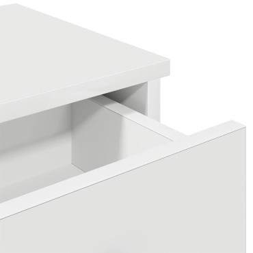 vidaXL Ράφι τοίχου με συρτάρια Λευκό 60x28x15cm Κατασκευασμένο ξύλο 1 τεμ.