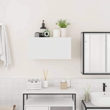 vidaXL Ντουλάπι Μπάνιου Λευκό 60x25x30cm Επεξεργασμένο Ξύλο 1 τεμ.