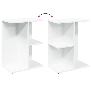 vidaXL Κομοδίνo Λευκό 46,5x29x61cm από Επεξεργασμένο Ξύλο 1 τεμ.