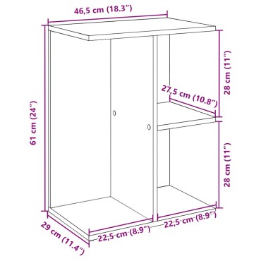 vidaXL Κομοδίνo Λευκό 46,5x29x61cm από Επεξεργασμένο Ξύλο 1 τεμ.