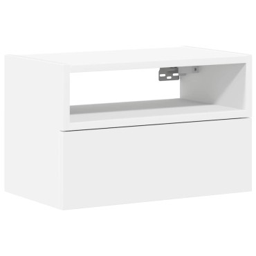 vidaXL Κομοδίνο Επιτοίχιο Λευκά 45x26x28,5cm 1 τεμ.