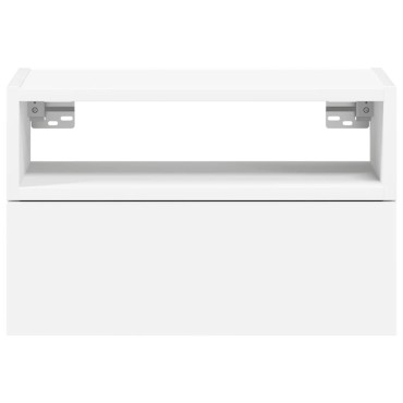 vidaXL Κομοδίνο Επιτοίχιο Λευκά 45x26x28,5cm 1 τεμ.