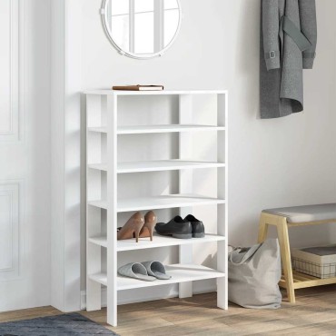 vidaXL Παπουτσοθήκη Λευκή 61x32x105cm από Επεξεργασμένο Ξύλο