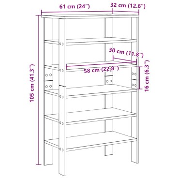 vidaXL Παπουτσοθήκη Λευκή 61x32x105cm από Επεξεργασμένο Ξύλο