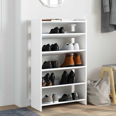 vidaXL Παπουτσοθήκη Λευκή 60x25x100cm από Επεξεργασμένο Ξύλο