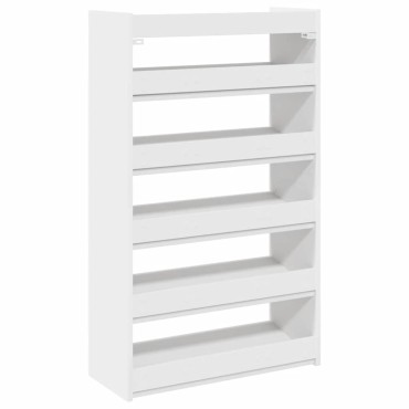 vidaXL Παπουτσοθήκη Λευκή 60x25x100cm από Επεξεργασμένο Ξύλο
