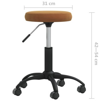 vidaXL Καρέκλα τραπεζαρίας καφέ βελούδο 31x(42-54)cm 1 τεμ.