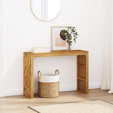 vidaXL Τραπέζι κονσόλας 110x35x75cm από μασίφ ξύλο τικ 1 τεμ.