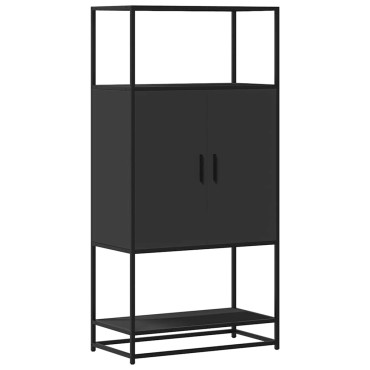 vidaXL Ντουλάπι Μαύρο από 68x35x139cm Επεξεργασμένο Ξύλο και μέταλλο 1 τεμ.