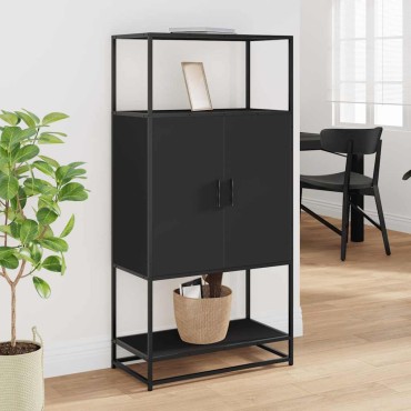 vidaXL Ντουλάπι Μαύρο από 68x35x139cm Επεξεργασμένο Ξύλο και μέταλλο 1 τεμ.