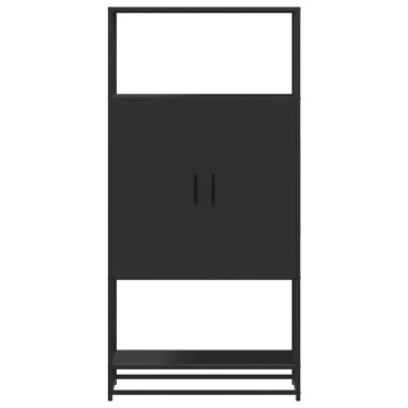 vidaXL Ντουλάπι Μαύρο από 68x35x139cm Επεξεργασμένο Ξύλο και μέταλλο 1 τεμ.