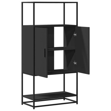 vidaXL Ντουλάπι Μαύρο από 68x35x139cm Επεξεργασμένο Ξύλο και μέταλλο 1 τεμ.