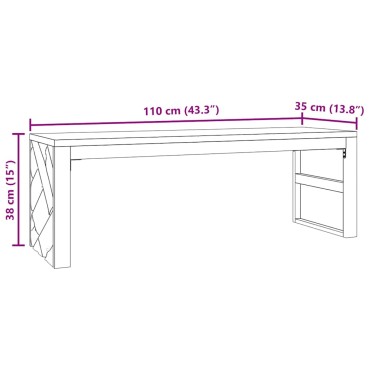 vidaXL Τραπεζάκι Σαλονιού 110x35x38cm από Μασίφ Ξύλο Teak 1 τεμ.