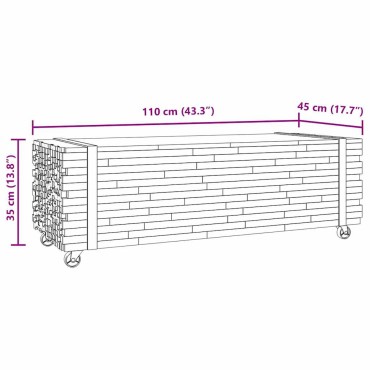 vidaXL Τραπεζάκι Σαλονιού 110x45x35cm από Μασίφ Ξύλο Teak 1 τεμ.