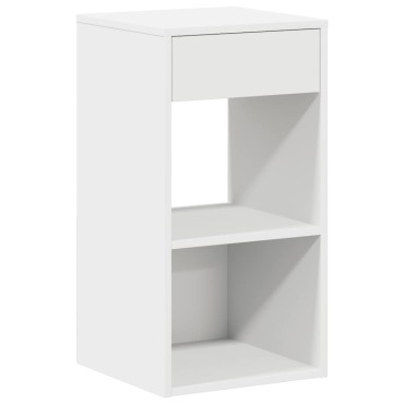 vidaXL Κομοδίνο με συρτάρι Λευκό 35x34x66,5cm 1 τεμ.