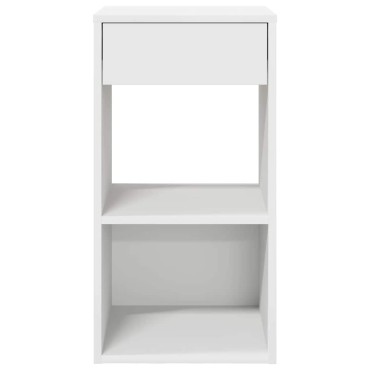 vidaXL Κομοδίνο με συρτάρι Λευκό 35x34x66,5cm 1 τεμ.